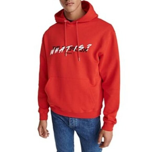 The Kooples Men's Athleisure Sportwear Casual Comfy Red "What‎ Is?" Hoodie Sz XL - Picture 1 of 8